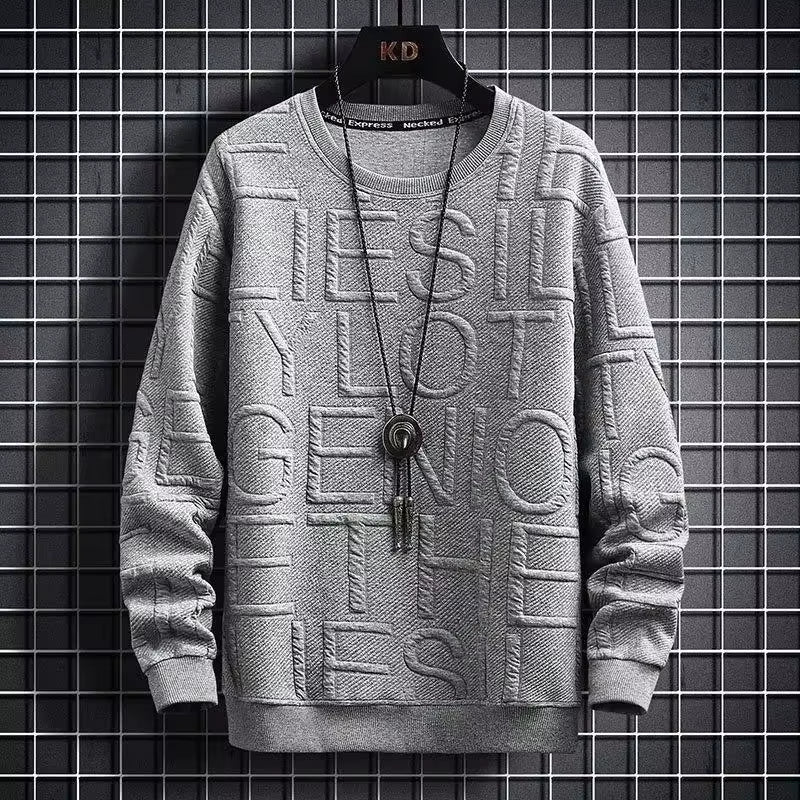 Men'S Sweatshirt Loose-Fit Casual Versatile Top Korean Style round Neck Pullover Shirt New 2022 Spring Autumn Hoodies