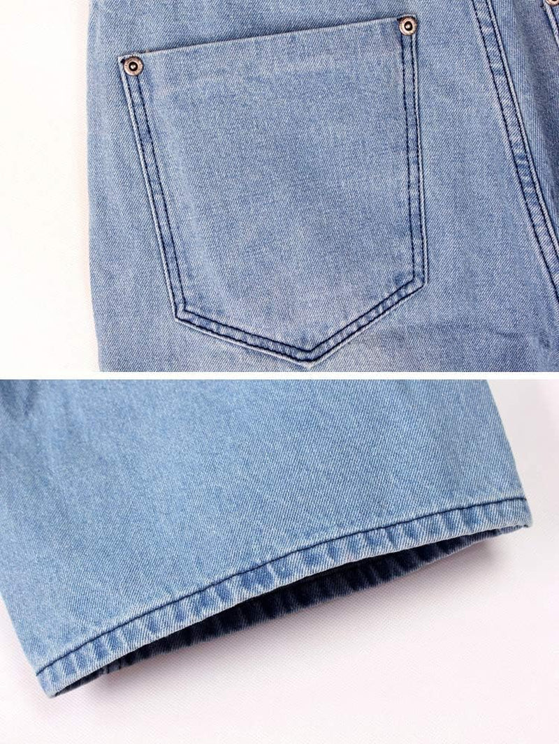 Baggy Jean Shorts for Men Casual Loose Fit Hip Hop Skateboard Denim Shorts