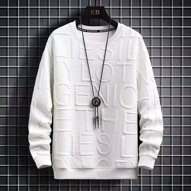 Men'S Sweatshirt Loose-Fit Casual Versatile Top Korean Style round Neck Pullover Shirt New 2022 Spring Autumn Hoodies